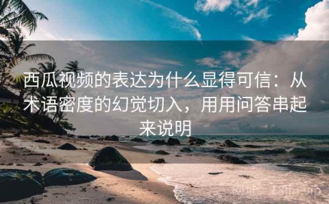 西瓜视频的表达为什么显得可信：从术语密度的幻觉切入，用用问答串起来说明