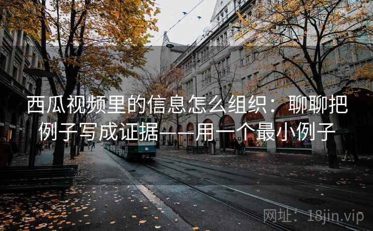 西瓜视频里的信息怎么组织：聊聊把例子写成证据——用一个最小例子